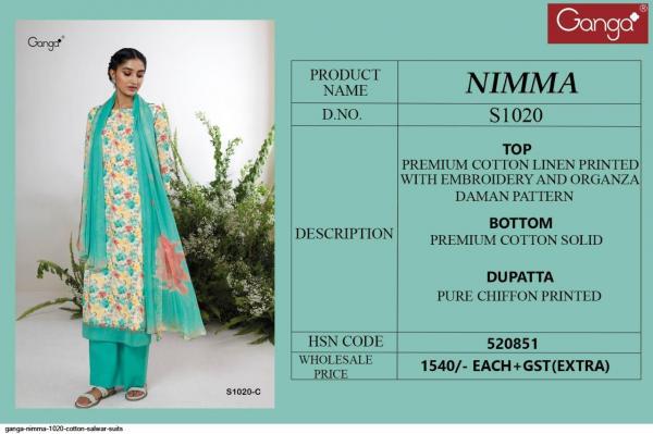 Ganga Nimma S1020 Linen Printed Salwar Kameez Collection